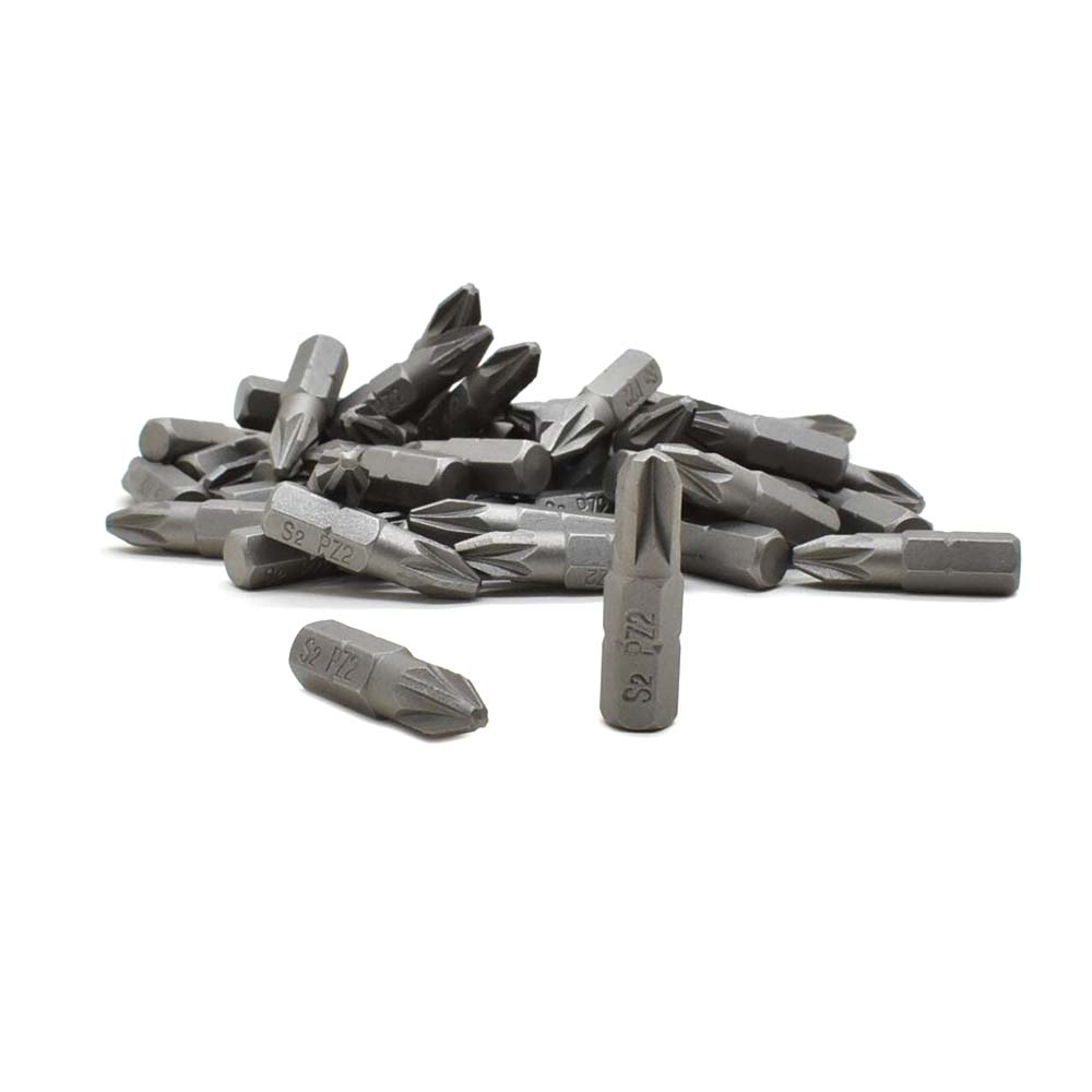 BZ102-50PK 2# Single End Pozidriv Screwdriver Bits - 1 Inch